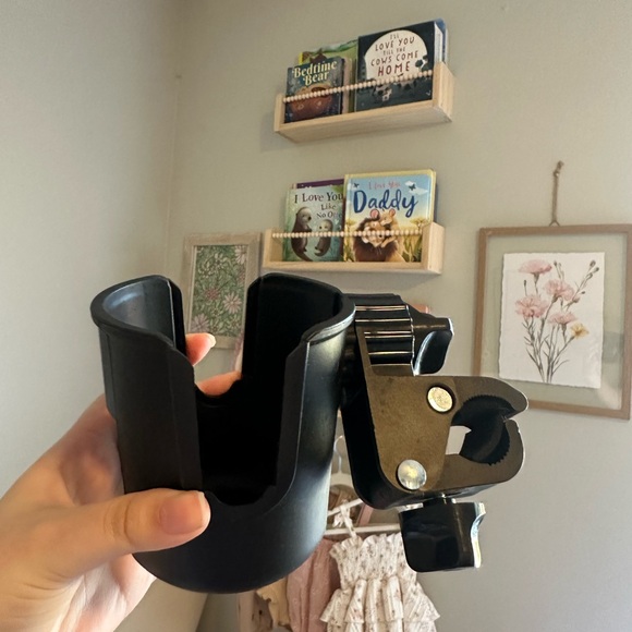 Black Cup Holder with Clamp - Picture 1 of 2
